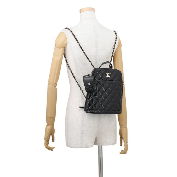 シャネル バックパック マトラッセ ココマーク シャイニーカーフレザー AS3332 CHANEL リュック 黒