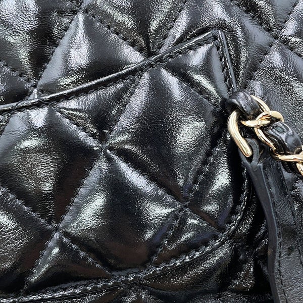 シャネル バックパック マトラッセ ココマーク シャイニーカーフレザー AS3332 CHANEL リュック 黒