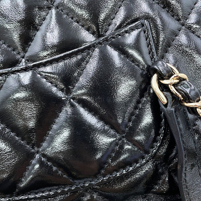 シャネル バックパック マトラッセ ココマーク シャイニーカーフレザー AS3332 CHANEL リュック 黒
