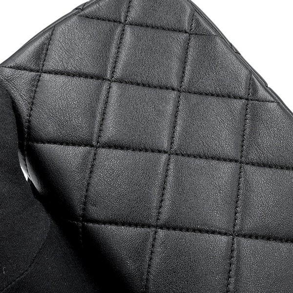 シャネル チェーンショルダーバッグ マトラッセ ココマーク パール ラムスキン AS4868 CHANEL 黒