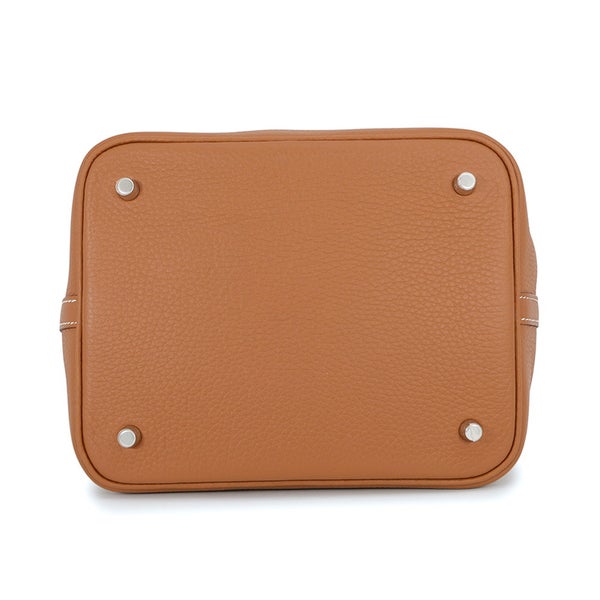 エルメス ハンドバッグ ピコタンロックMM ゴールド/シルバー金具 トリヨンクレマンス K刻印 HERMES トートバッグ