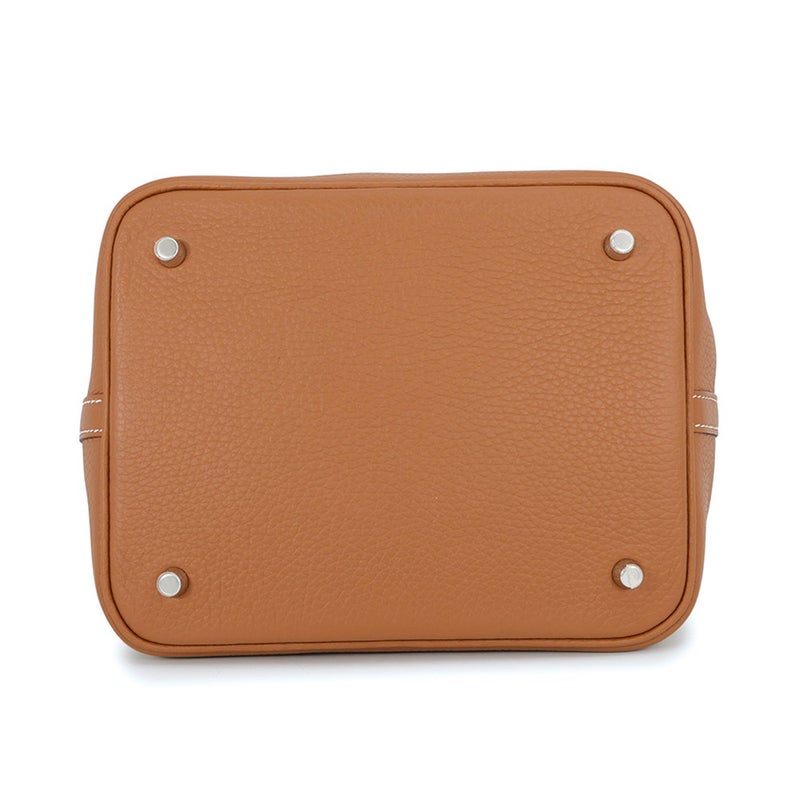 エルメス ハンドバッグ ピコタンロックMM ゴールド/シルバー金具 トリヨンクレマンス K刻印 HERMES トートバッグ