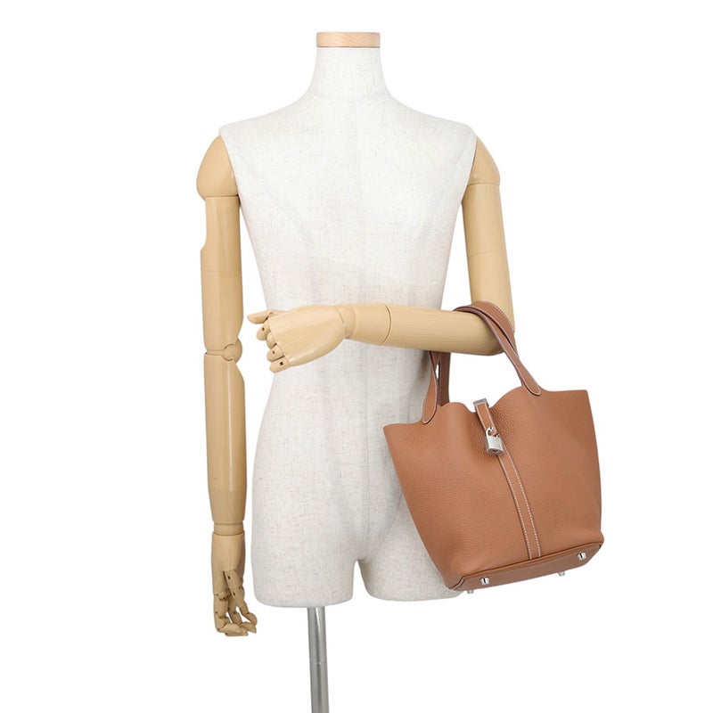 エルメス ハンドバッグ ピコタンロックMM ゴールド/シルバー金具 トリヨンクレマンス K刻印 HERMES トートバッグ
