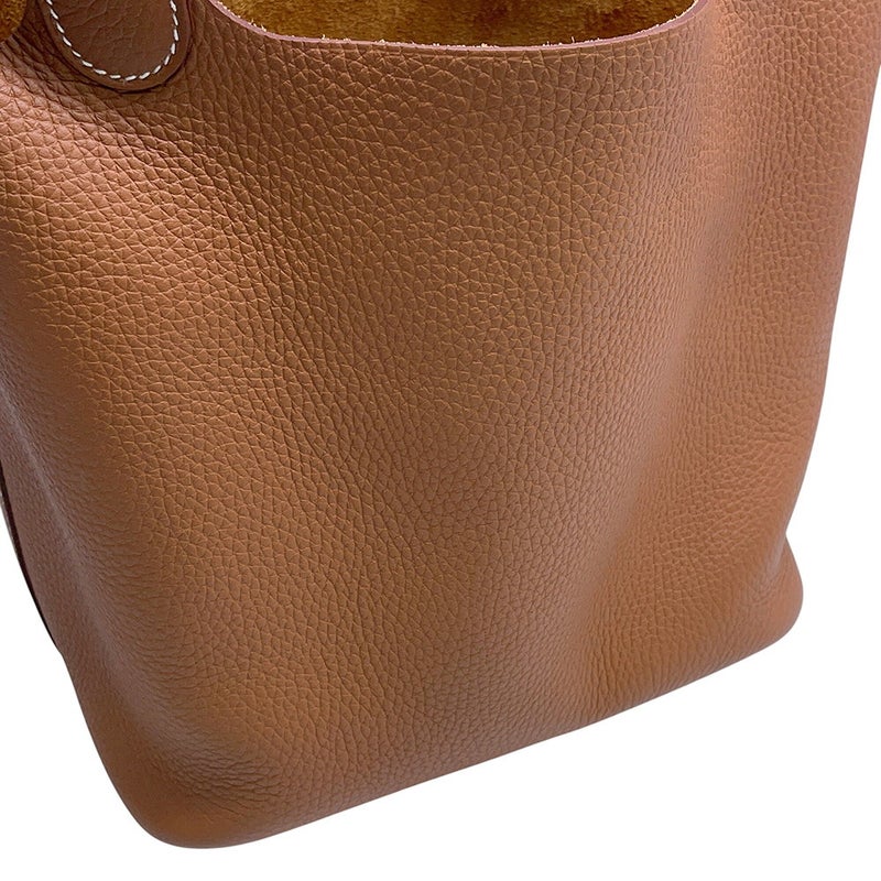 エルメス ハンドバッグ ピコタンロックMM ゴールド/シルバー金具 トリヨンクレマンス K刻印 HERMES トートバッグ