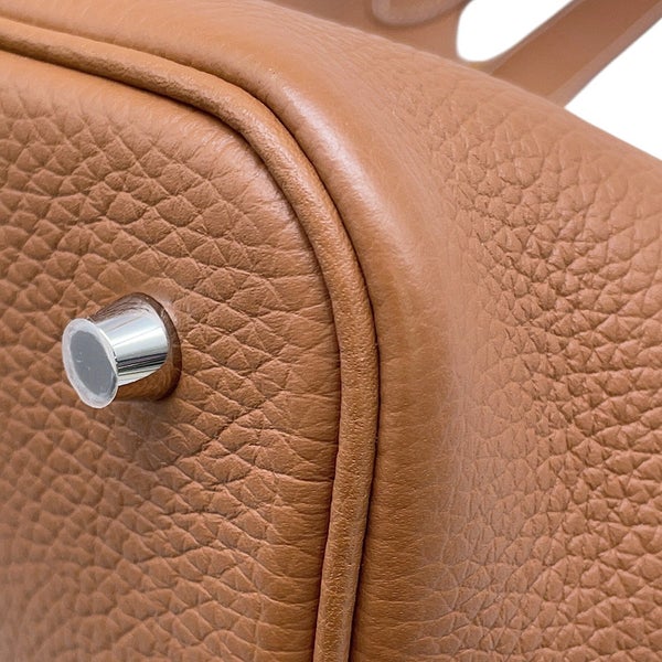 エルメス ハンドバッグ ピコタンロックMM ゴールド/シルバー金具 トリヨンクレマンス K刻印 HERMES トートバッグ