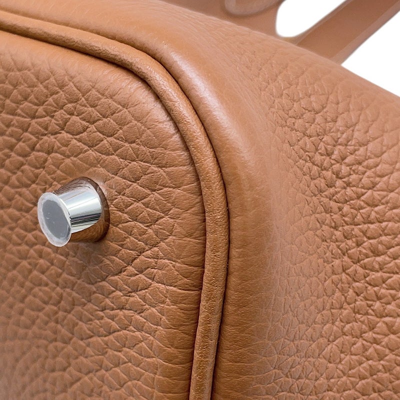 エルメス ハンドバッグ ピコタンロックMM ゴールド/シルバー金具 トリヨンクレマンス K刻印 HERMES トートバッグ