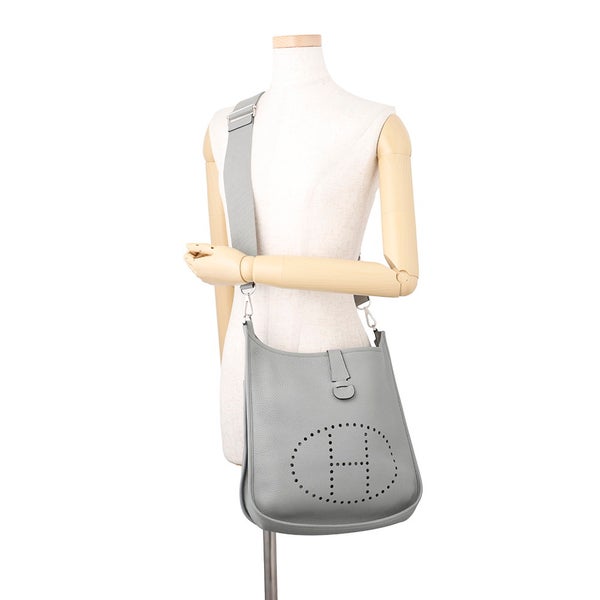 エルメス ショルダーバッグ エブリン3 GM ブルーグラシエ/シルバー金具 トリヨンクレマンス X刻印 HERMES Evelyne