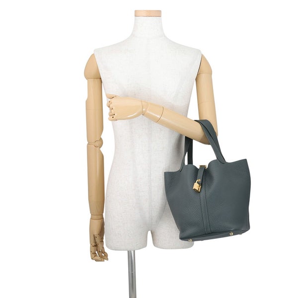 エルメス ハンドバッグ ピコタンロックMM ヴェールフォンセ/ゴールド金具 トリヨンクレマンス K刻印 HERMES