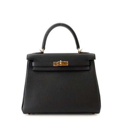 Hermès Kelly 25 Black Togo Gold