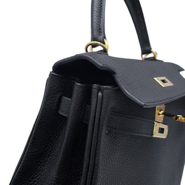 エルメス ハンドバッグ ケリー25 内縫い ブラック/ゴールド金具 トゴ Z刻印 ２wayショルダー 黒