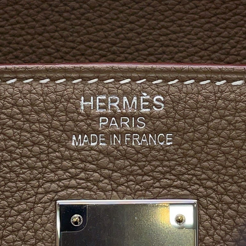 エルメス バーキン40 エトゥープ/シルバー金具 トゴ B刻印 HERMES Birkin ハンドバッグ