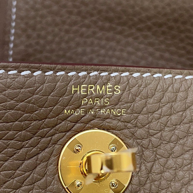 エルメス ハンドバッグ リンディ ミニ エトゥープ/ゴールド金具 トリヨンクレマンス K刻印 HERMES バッグ 2wayショルダーバッグ