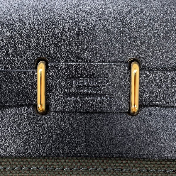 エルメス ショルダーバッグ エールバッグジップ ミニ ヴェールブロンズ/ブラック/ブラック/ゴールド金具 トワルミリタリー G刻印