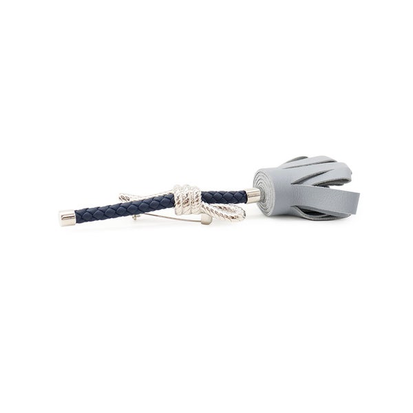 エルメス ブローチ フルール ブルーリン/ブルーネイビー/シルバー金具 スイフト HERMES アクセサリー