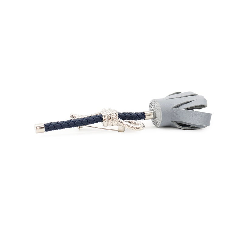 エルメス ブローチ フルール ブルーリン/ブルーネイビー/シルバー金具 スイフト HERMES アクセサリー