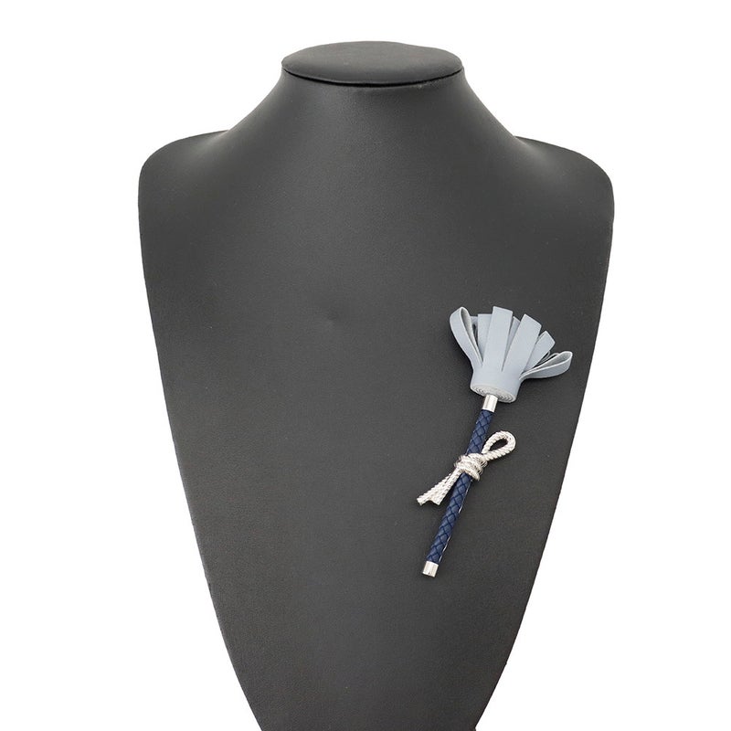 エルメス ブローチ フルール ブルーリン/ブルーネイビー/シルバー金具 スイフト HERMES アクセサリー