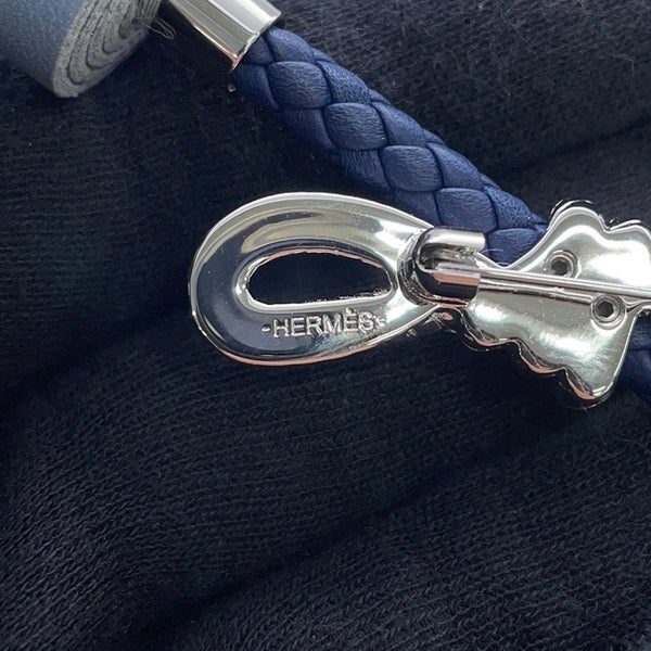エルメス ブローチ フルール ブルーリン/ブルーネイビー/シルバー金具 スイフト HERMES アクセサリー