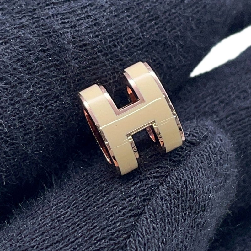 エルメス ピアス ポップアッシュ ベージュ/ピンクゴールド金具 Hモチーフ HERMES Pop H ポップH