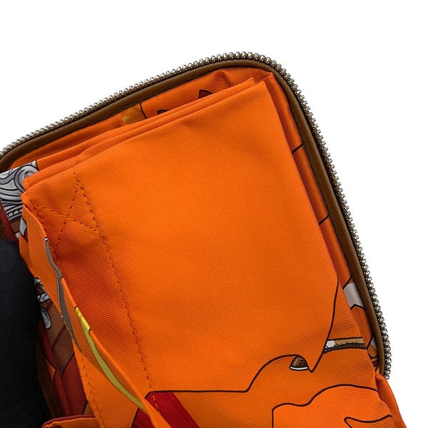 エルメス トートバッグ シルキーポップ ブラウン/マルチカラー/シルバー金具 ブッフルスキッパー/シルク HERMES