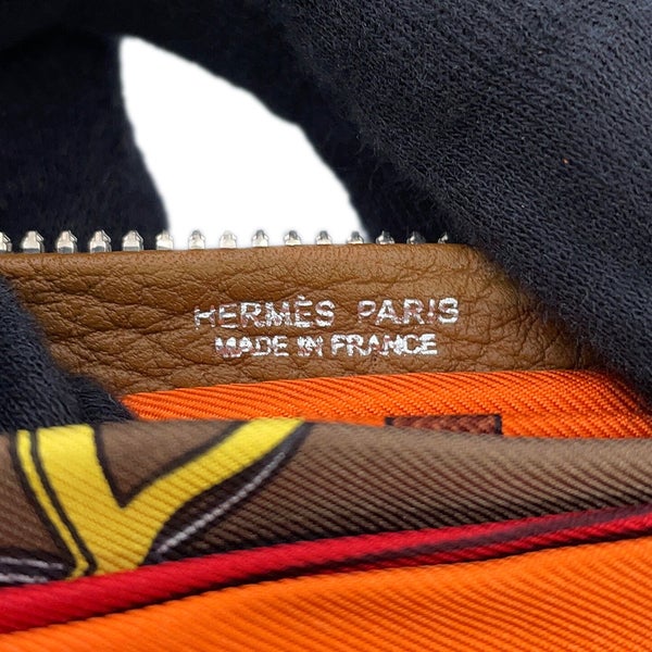 エルメス トートバッグ シルキーポップ ブラウン/マルチカラー/シルバー金具 ブッフルスキッパー/シルク HERMES
