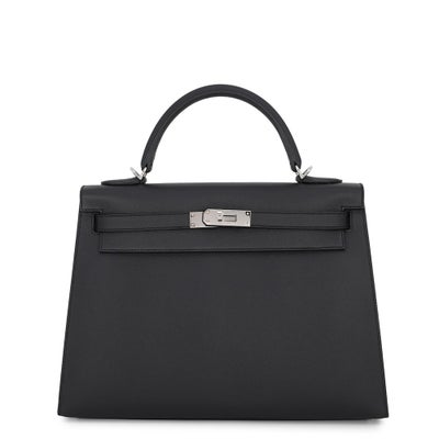 Hermès Kelly 32 Black Epsom Palladium