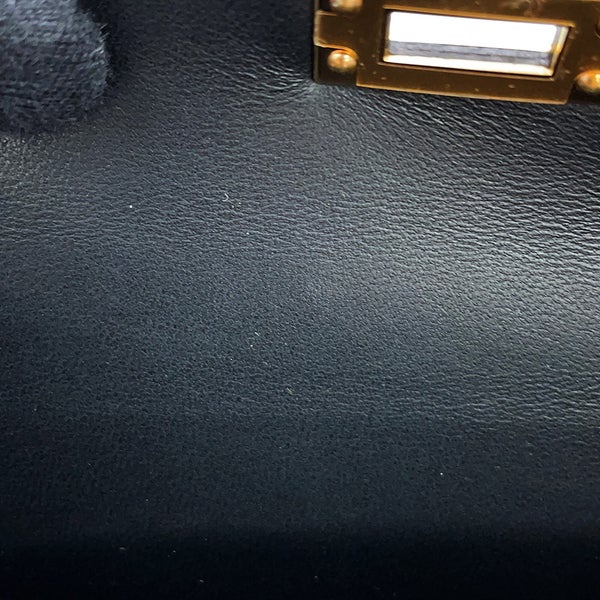 エルメス ハンドバッグ ミニケリー 外縫い ブラック/ゴールド金具 エプソン G刻印 HERMES Kelly 2wayバッグ 黒