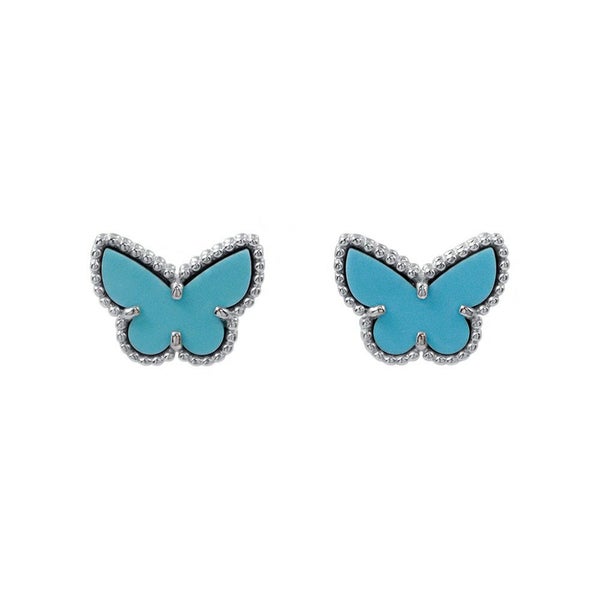 ヴァンクリーフ&アーペル ピアス スウィート パピヨン ピアス ターコイズ K18WGホワイトゴールド VCARN5JN00