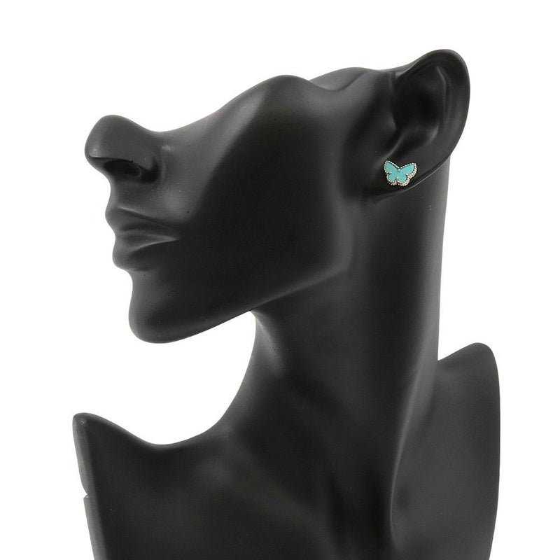 ヴァンクリーフ&アーペル ピアス スウィート パピヨン ピアス ターコイズ K18WGホワイトゴールド VCARN5JN00