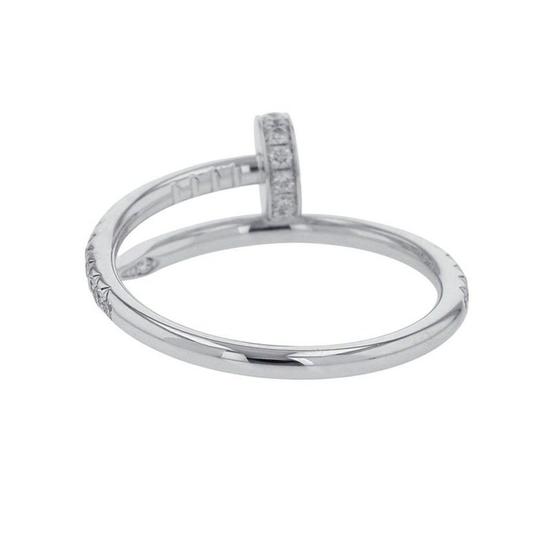 カルティエ リング ジュスト アン クル リング SM スモールモデル セミパヴェ ダイヤ 53P 計0.40ct K18WG サイズ53 B4231600 指輪