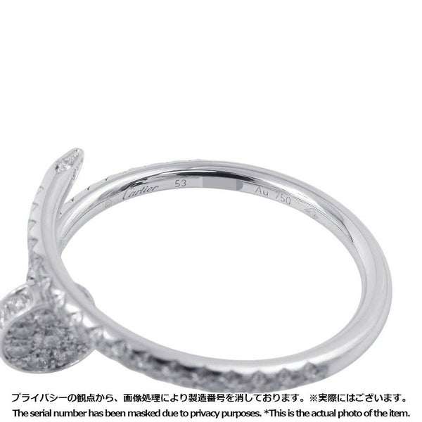 カルティエ リング ジュスト アン クル リング SM スモールモデル セミパヴェ ダイヤ 53P 計0.40ct K18WG サイズ53 B4231600 指輪