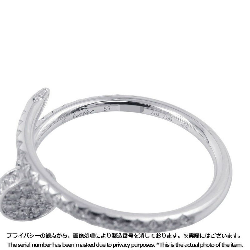 カルティエ リング ジュスト アン クル リング SM スモールモデル セミパヴェ ダイヤ 53P 計0.40ct K18WG サイズ53 B4231600 指輪