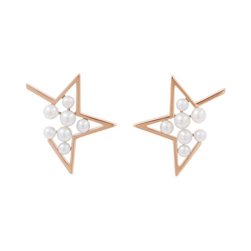 タサキ ピアス アブストラクト スター 真珠 パール K18PGピンクゴールド/K18YGイエローゴールド/サクラゴールド