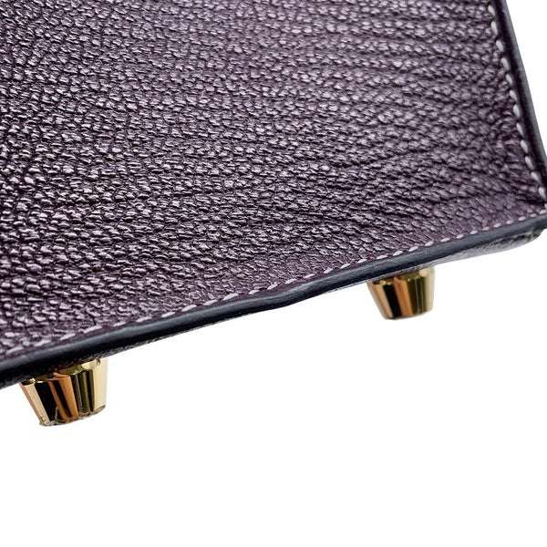 エルメス ハンドバッグ ケリー25 外縫い レザン/ブルーパオン/シャンパンゴールド金具 シェーブルコロマンデル D刻印 SPO