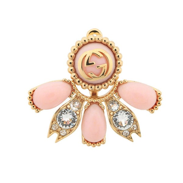 グッチ シングルピアス インターロッキングG 2wayピアス メタル ラインストーン GUCCI アクセサリー