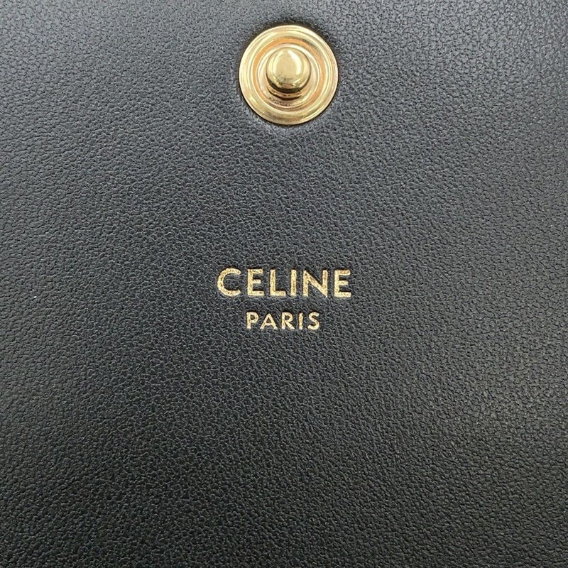セリーヌ ショルダーバッグ トリオンフ マルチポシェット シャイニーカーフレザー 10L973 CELINE 黒