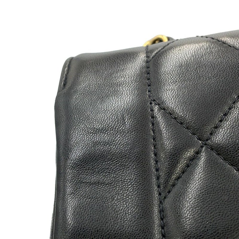 シャネル チェーンショルダーバッグ マトラッセ25 ココマーク シングルチェーン シングルフラップ A01165 CHANEL 黒