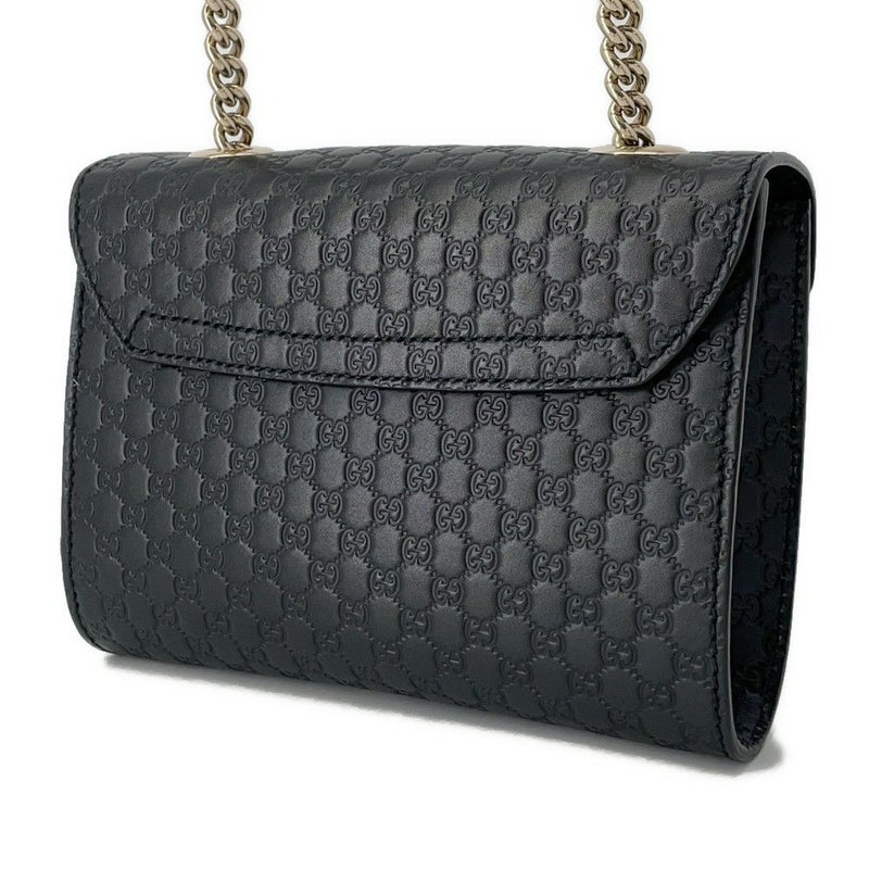 グッチ チェーンショルダーバッグ マイクログッチシマ ホースビット レザー 449636 GUCCI 黒 アウトレット品
