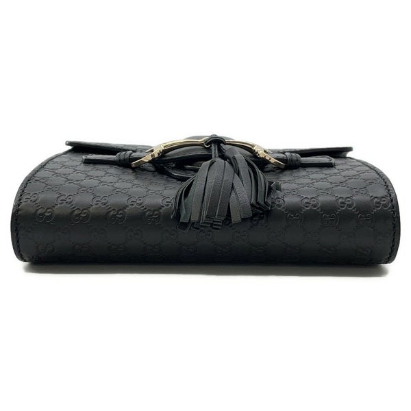 グッチ チェーンショルダーバッグ マイクログッチシマ ホースビット レザー 449636 GUCCI 黒 アウトレット品