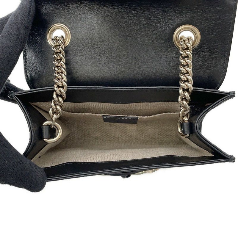 グッチ チェーンショルダーバッグ マイクログッチシマ ホースビット レザー 449636 GUCCI 黒 アウトレット品