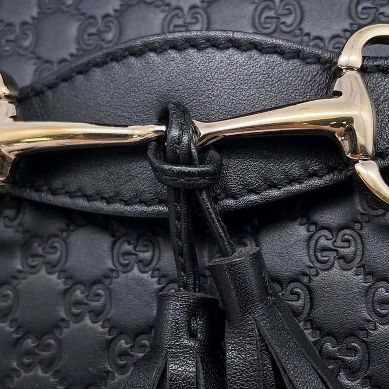 グッチ チェーンショルダーバッグ マイクログッチシマ ホースビット レザー 449636 GUCCI 黒 アウトレット品