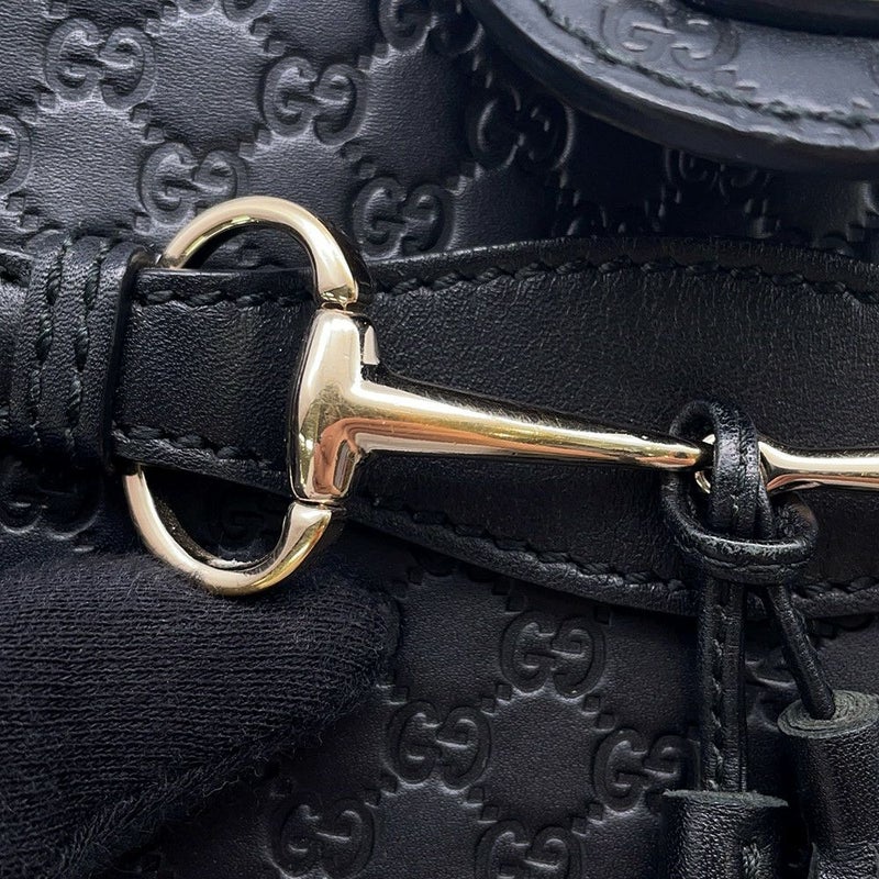 グッチ チェーンショルダーバッグ マイクログッチシマ ホースビット レザー 449636 GUCCI 黒 アウトレット品