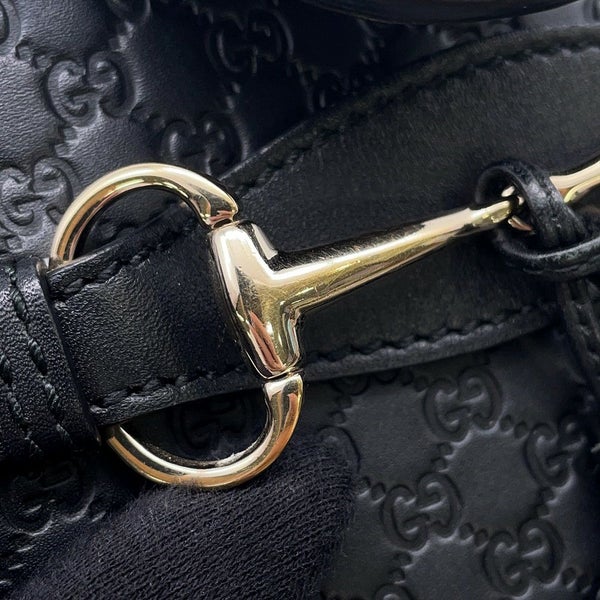 グッチ チェーンショルダーバッグ マイクログッチシマ ホースビット レザー 449636 GUCCI 黒 アウトレット品