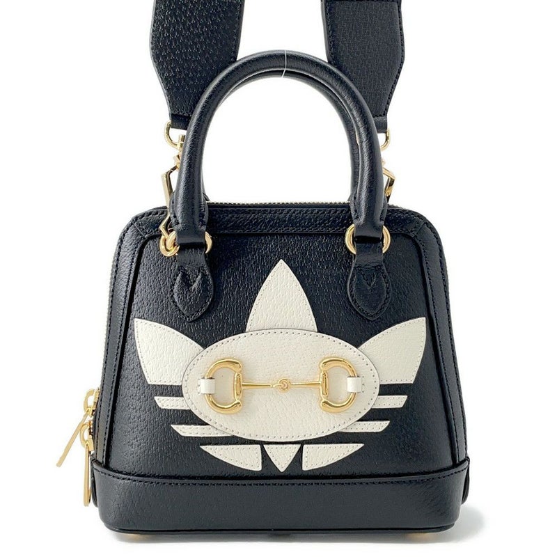 グッチ ハンドバッグ ホースビット1955 ミニ トップハンドル アディダスコラボ 677212 GUCCI 2wayショルダー 黒