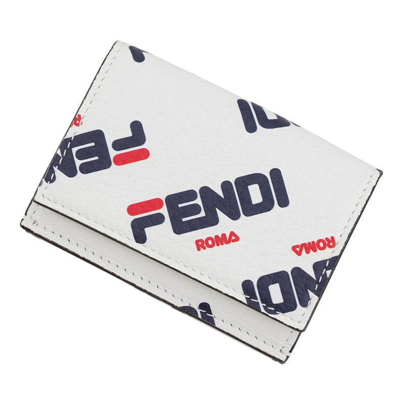 フェンディ 三つ折り財布 FILAコラボ フェンディマニア マイクロ ウォレット 8M0395 FENDI コンパクトウォレット 白
