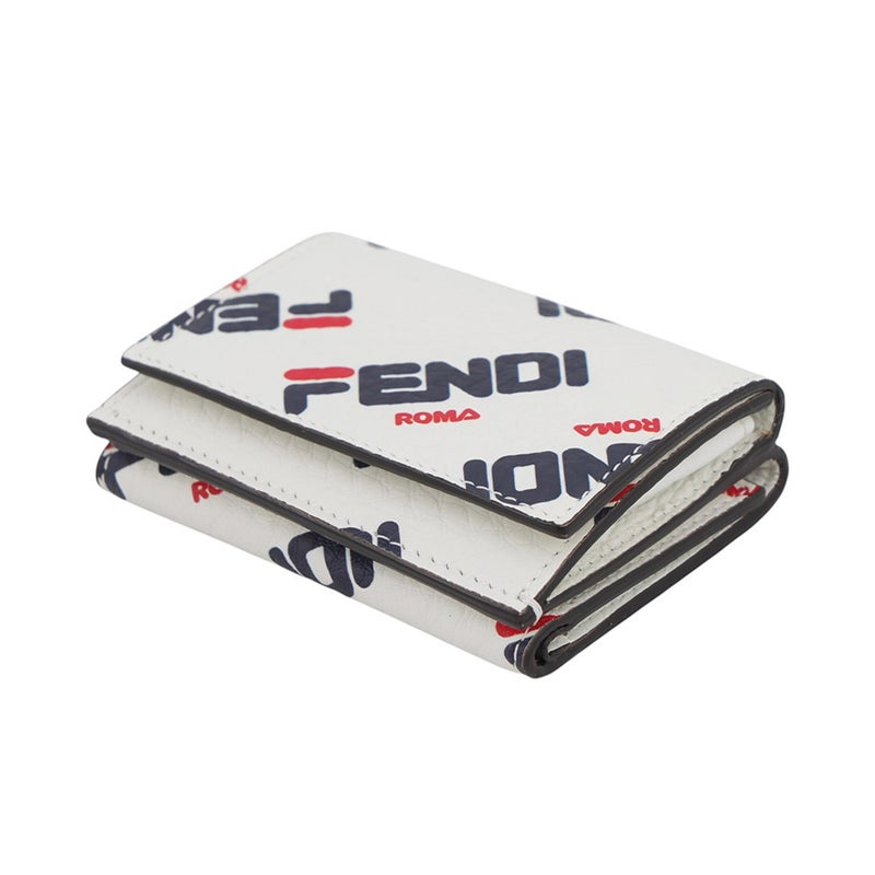 フェンディ 三つ折り財布 FILAコラボ フェンディマニア マイクロ ウォレット 8M0395 FENDI コンパクトウォレット 白