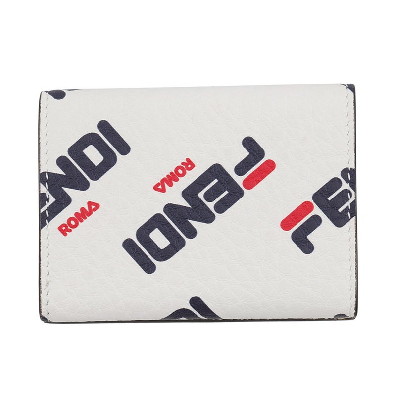 フェンディ 三つ折り財布 FILAコラボ フェンディマニア マイクロ ウォレット 8M0395 FENDI コンパクトウォレット 白