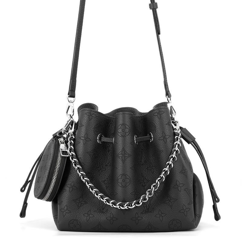 ルイヴィトン ハンドバッグ モノグラム・マヒナ ベラ M57070 LOUIS VUITTON 2wayショルダーバッグ 巾着バッグ 黒 ブラック