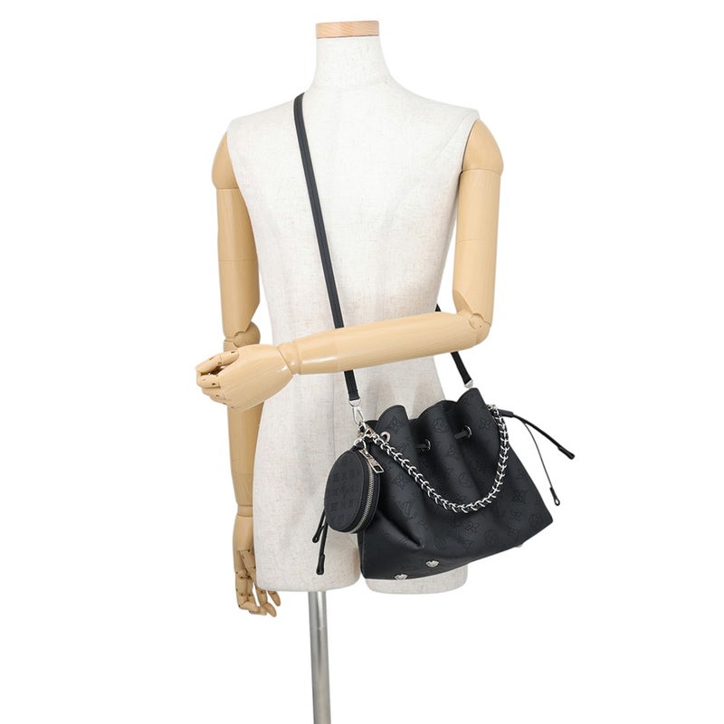 ルイヴィトン ハンドバッグ モノグラム・マヒナ ベラ M57070 LOUIS VUITTON 2wayショルダーバッグ 巾着バッグ 黒 ブラック