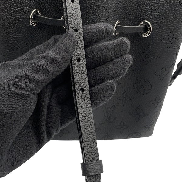 ルイヴィトン ハンドバッグ モノグラム・マヒナ ベラ M57070 LOUIS VUITTON 2wayショルダーバッグ 巾着バッグ 黒 ブラック