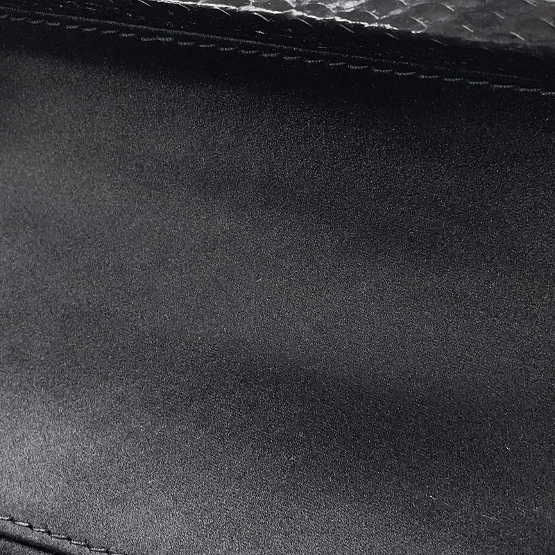 ボッテガヴェネタ クラッチバッグ イントレチャート ノット サテン/パイソン BOTTEGA VENETA 黒